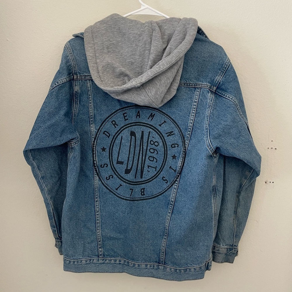 Oversized ASOS Jean Jacket with Grey Hood